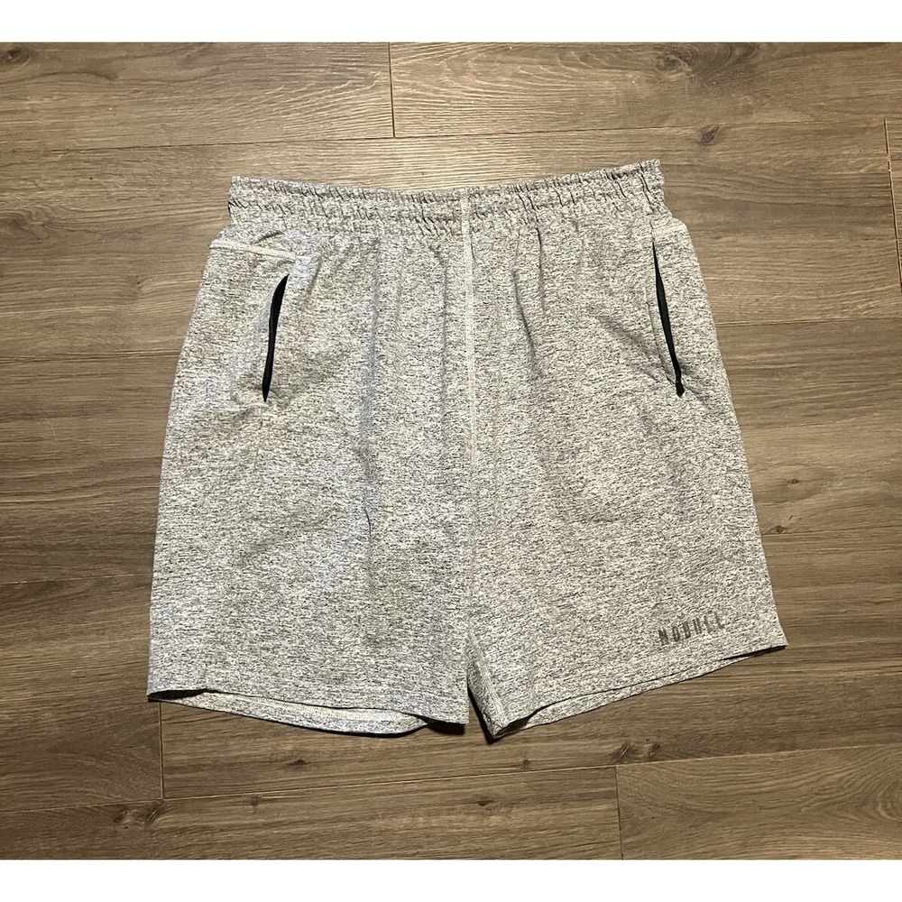 Nobull Shorts Mens XL Gray Heather Knit 8" Gym Workout Cross Fit Performance